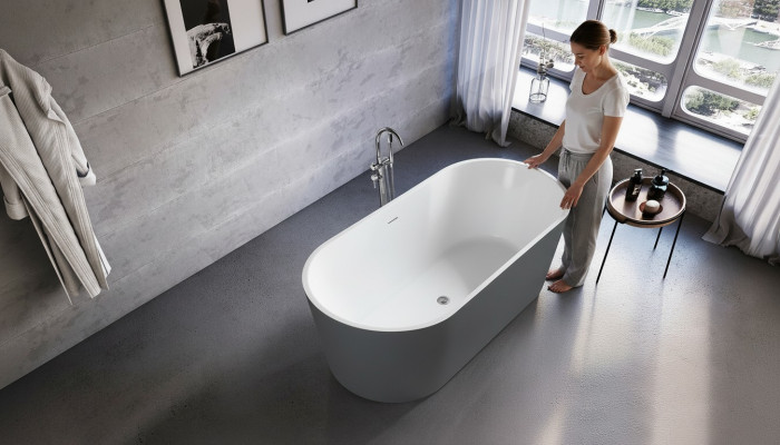 Wanne Badezimmer Acryl Badewanne Standbadewanne Freistehende Grau