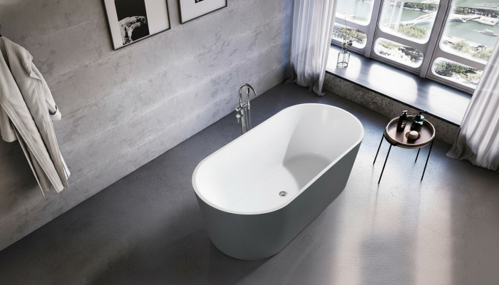 Wanne Badezimmer Acryl Badewanne Standbadewanne Freistehende Grau