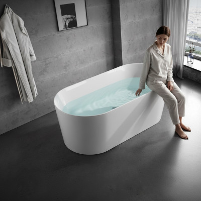 Badezimmer Acryl Badewanne Wanne Weiß Standbadewanne Zeitgenössisch
