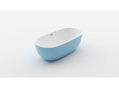Wanne Standbadewanne Freistehende Badewanne Zeitgenössisch Blau Oval