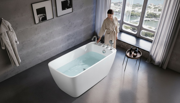 Wanne Badezimmer Acryl Badewanne Weiß Standbadewanne Zeitgenössisch