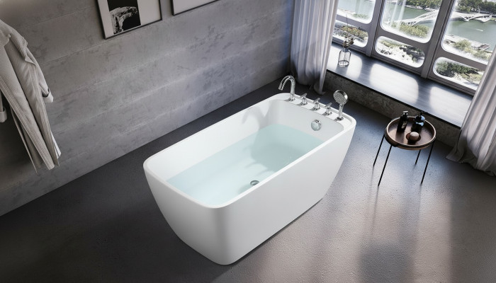 Wanne Badezimmer Acryl Badewanne Weiß Standbadewanne Zeitgenössisch