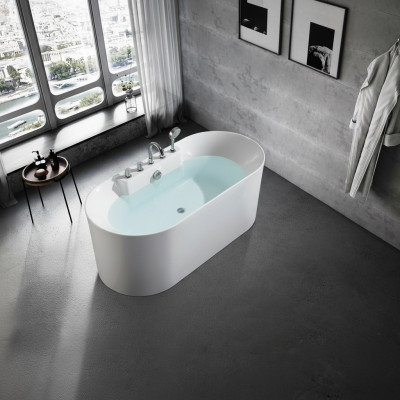 Standbadewanne Badezimmer Acryl Badewanne Wanne Weiß Zeitgenössisch