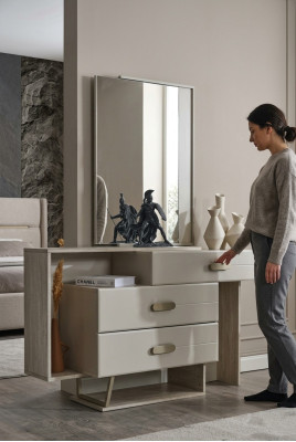 Moderner Schminktisch Frisiertisch Designer Kosmetiktisch Möbel 2tlg Set
