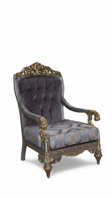 Eleganter klassischer Sessel mit dekorativen Mustern im Chesterfield-Design