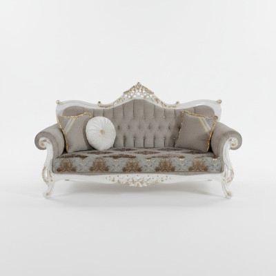 Klassisches Sofa mit Chesterfield-Design für den Wohnbereich Grauer Wohnbereich