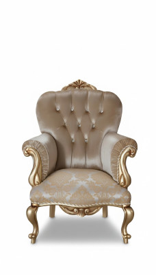 Klassischer Sessel mit beigem Dekor und Chesterfield-Design für das Wohnzimmer