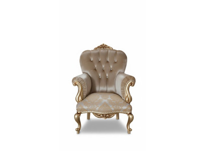 Klassischer Sessel mit beigem Dekor und Chesterfield-Design für das Wohnzimmer