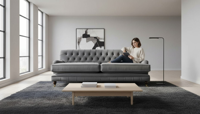 Sofa 3 Sitzer Couchen Art déco Dreisitzer Neu Textil Luxus Couch Polster
