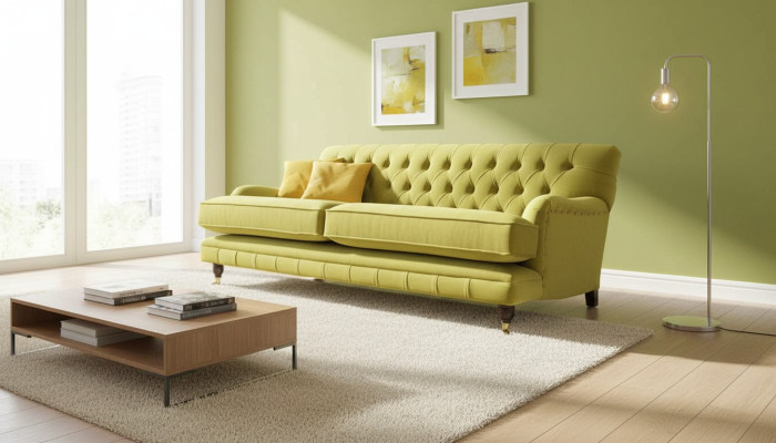 Chesterfield Sofa Polster Couch 3 Sitzer Gelb Gelb Sofas Couchen