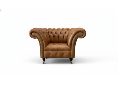 Sessel Ohrensessel Sitzer Stoff Luxus Wohnzimmer Klassisch Chesterfield