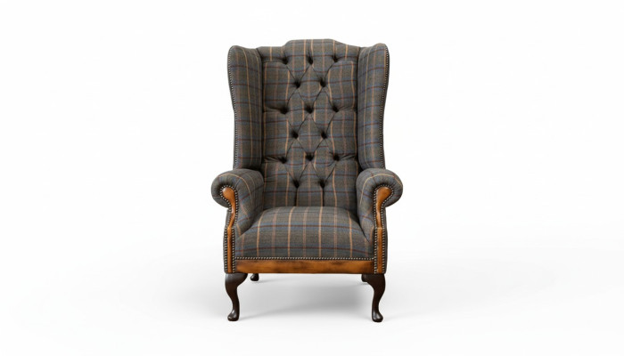 Chesterfield Sessel Couch Polster 1 Sitzer Textil Ohrensessel Polster