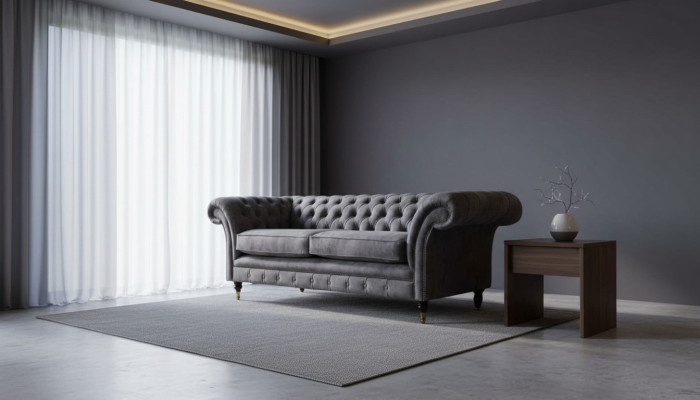 Design Polster Sofa 3 Sitzer Couch Luxus Klassische Textil Chesterfield