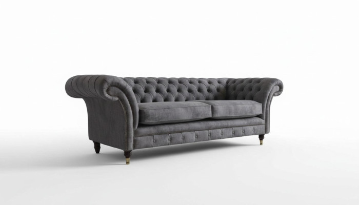 Design Polster Sofa 3 Sitzer Couch Luxus Klassische Textil Chesterfield