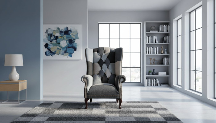 Ohrensessel Chesterfield Sofa Couch Polster 1 Sitzer Sessel Sofas Textil