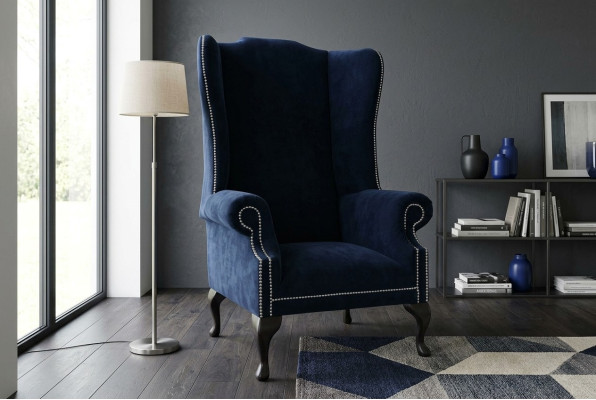 Chesterfield Ohrensessel Design Luxus Stoffsofas Textil 1 Sitzer Polster