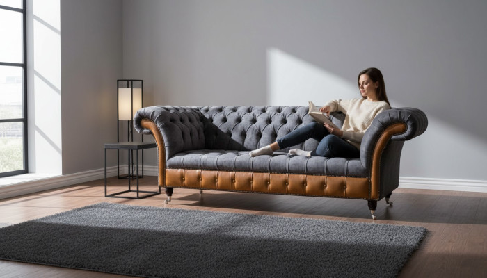 Design Sofa 3 Sitzer Chesterfield Couch Polster Sofas Dreisitzer Neu