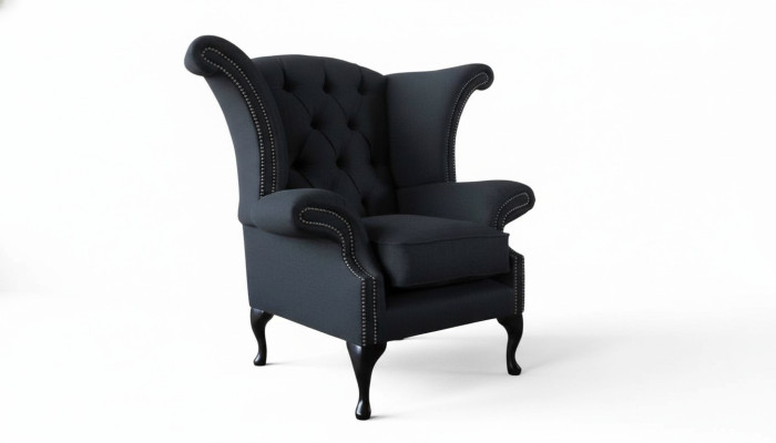Chesterfield Textil Polster Sofa Design Couch Sessel 1 Sitz Ohrensessel