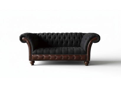 Sofa 2 Sitzer Couch Polster Sofa Stoff Chesterfield Couchen Grau Neu