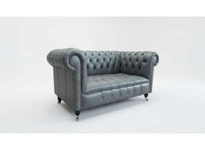 Chesterfield Sofa Couch Polster Sofas Klassischer 2 Sitzer Sitz Leder