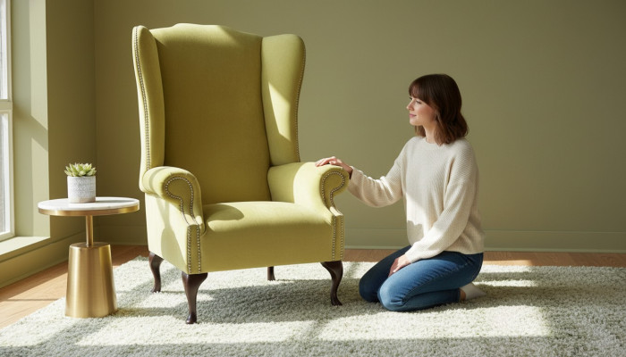 Sessel Textil Stoff Ohrensessel Möbel Neu Wohnzimmer Modern Luxus Design