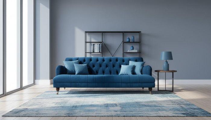 Chesterfield Design Luxus Polster Sofa Couch Sitz Garnitur Textil Neu