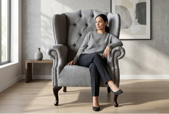 Luxus Polster Klassische Chesterfield Sessel Ohrensessel Einsitzer Neu