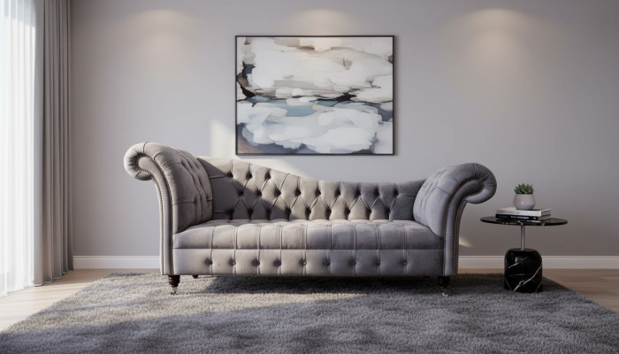 Chesterfield 3 Sitzer Design Couch Sofa Polster Sitz Stoff Luxus Couchen