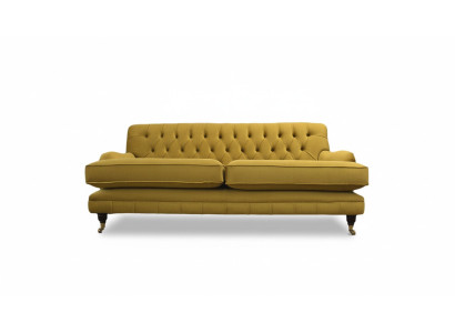 Sofa 3 Sitzer Gelb Polstersofa Wohnzimmer Elegantes Design Klassische