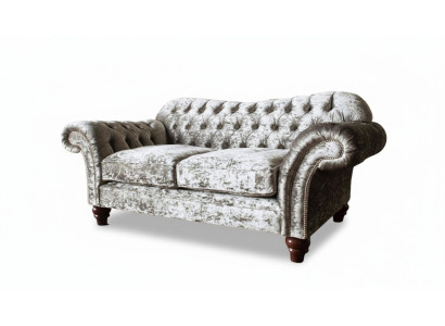 Chesterfield Polster Textil Sofa 2 Sitzer Sofa Design Luxus Stoffsofas