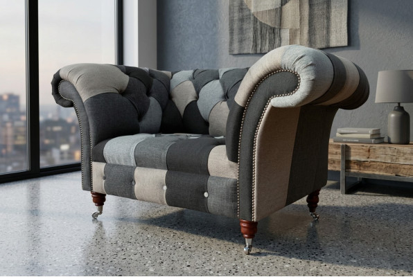 Sofa 1 Sitzer Textil Lounge Luxus Polster Sitzer Neu Sessel Design Couch