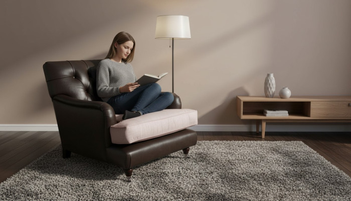 Sessel Design Sofa Relax Lounge Braun Polster Luxus Chesterfield Neu