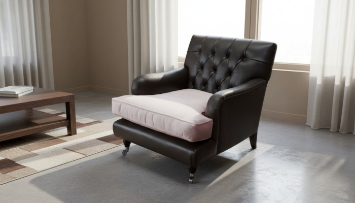 Sessel Design Sofa Relax Lounge Braun Polster Luxus Chesterfield Neu