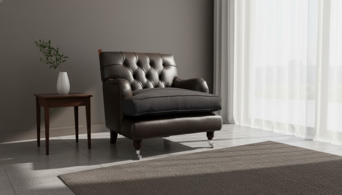 Chesterfield Design Sessel Couch Polster Luxus Couchen 1 Sitz Leder