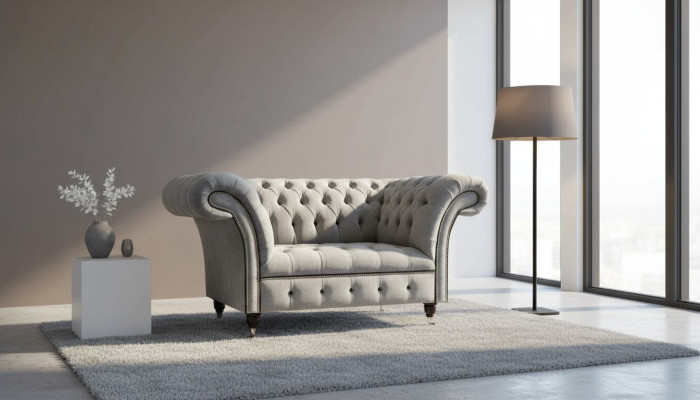 Chesterfield Sessel Stoff Wohnzimmer Design Polster Textil Design Luxus
