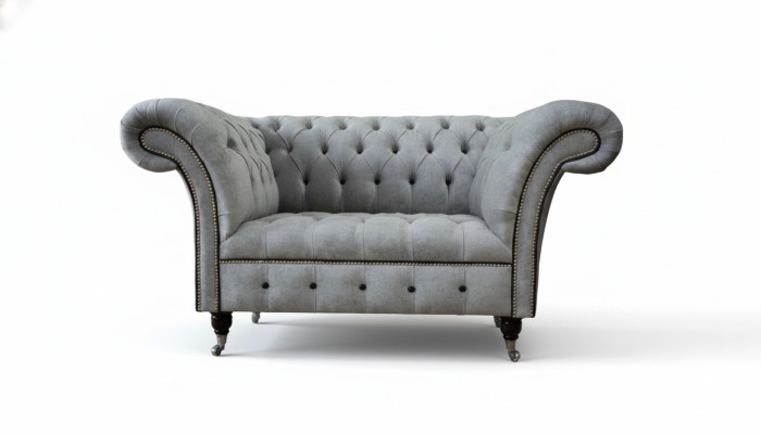 Chesterfield Sessel Stoff Wohnzimmer Design Polster Textil Design Luxus