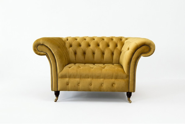 Chesterfield Gelb Sessel Couch Polster Luxus Textil Design Couchen Neu