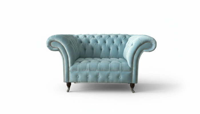 Chesterfield Sessel Türkis Polster Sofa 1 Sitzer Design Polster Neu