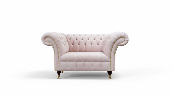 Sessel Polster Sofa Textil Chesterfield Couchen 1 Sitzer Einsitzer Rosa