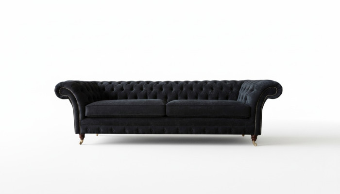 Design Sofa 4 Sitzer Polster Luxus Klassische Textil Chesterfield Sofas