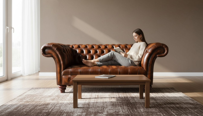 Luxusný Chesterfield dvojmiestny gauč