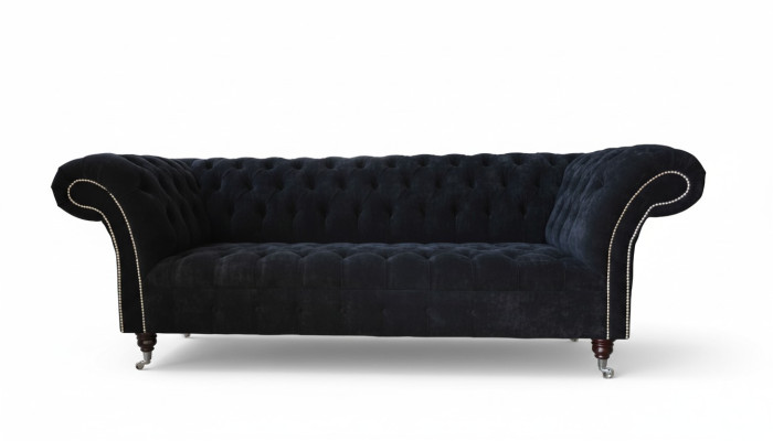 Design Sofa Couch Polster 3 Sitzer Sofas Blau Couchen Sitz Stoff Neu