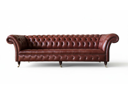 Ledersofa Sofa 4 Sitzer Sofas Design Chesterfield Leder Couch Möbel 245cm