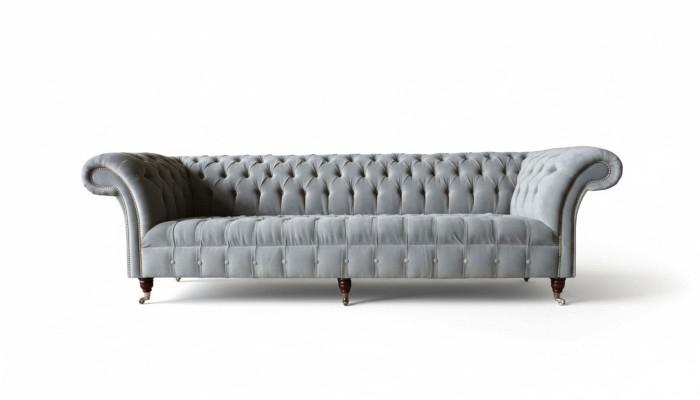Chesterfield Design Sofa 4 Sitzer Couch Polster Luxus Textil Couchen