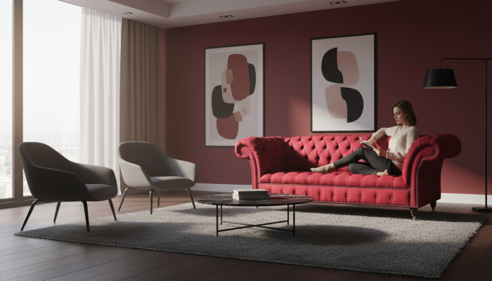 Chesterfield 3 Sitzer Dreisitzer Design Couchen Polster Sofa Sofas Textil