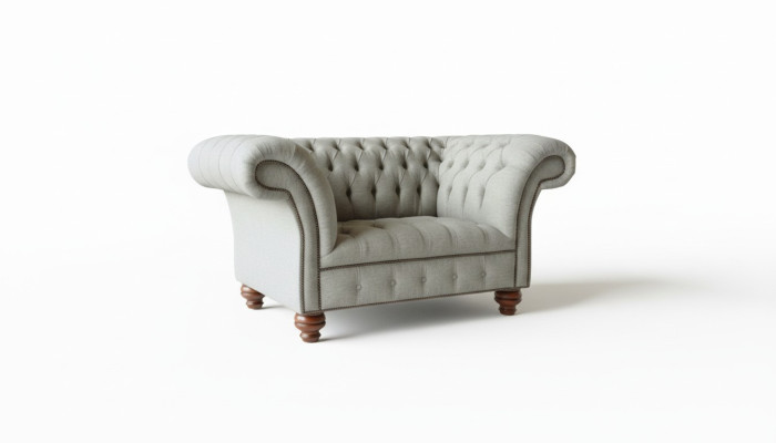 Chesterfield Einsitzer Sofa Sessel Couch Polster Sitzmöbel Textil Stoff