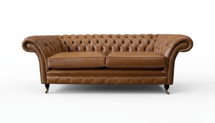 Sofa 3 Sitzer Leder Sofas Couch Polster Wohnzimmer Chesterfield Dreisitzer