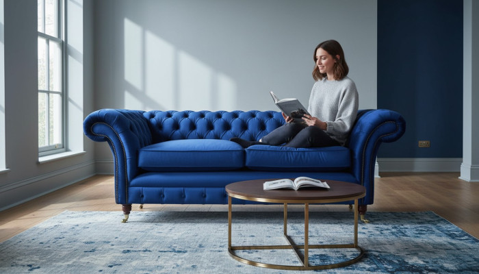 Chesterfield Polster Sofas Design Luxus Couch Sofa 3 Sitzer Textil Couche