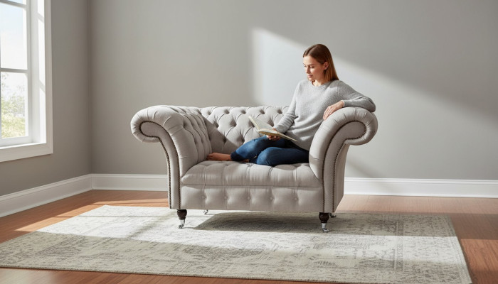 Chesterfield Textil Polster Sessel 1 Sitzer Sofas Design Luxus Stoffsofas