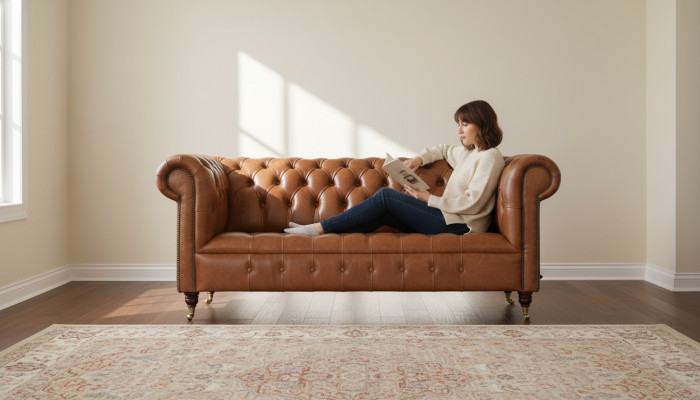 Chesterfield Sofa 3 Sitz Polster Couchen Sofas Couch Dreisitzer Braun